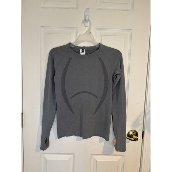 P’Tula Re-Energize Seamless Long Sleeve Gray Tee Sz Small Activewear - Picture 2 of 7